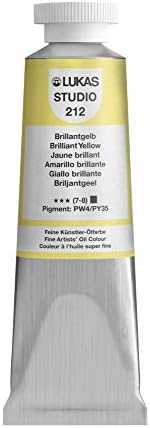 Lukas Studio Artist Oil Color Paints - High-pigment oil paint made with natural binder for artist, painting, & more! - [Brilliant Yellow - 37 mL]