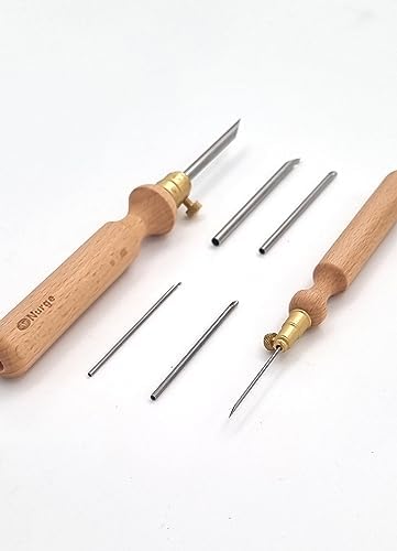 Nurge Premium Quality Punch Needle Kit, 3mm-4mm-5mm,1.2 mm - 1.6 mm - 2.2 mm Metal Tubes and Wooden Handle Punch Needle Kits for Adult Beginner, Embroidery Weaving Tools for Thread (Sets)