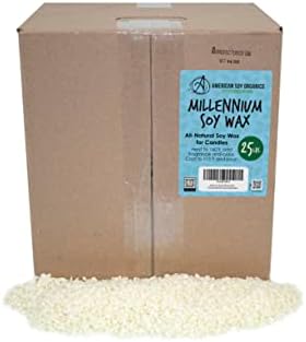 American Soy Organics Millennium Wax Beads for DIY Candle Making, 25 lbs
