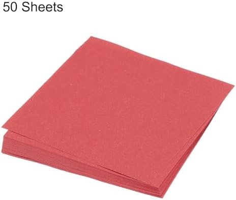 MECCANIXITY 50 Sheet Origami Paper Double Sided Bright Red 5x5 Inch Square Sheet for Art Craft Project, Beginners, Gifts Decor
