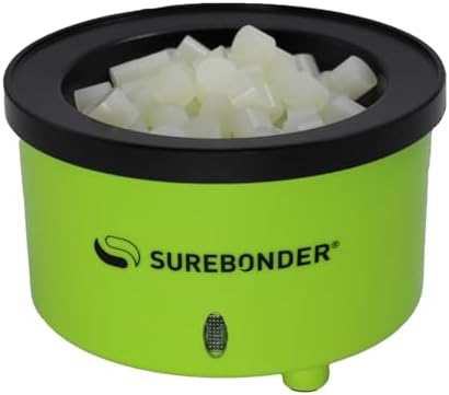 Surebonder Mini Hot Glue Skillet, 3-inch Diameter, 0.75-inch Depth, Dip Crafts Directly Into Pot of Hot Glue, Floral, Wreaths, Jewelry, Green