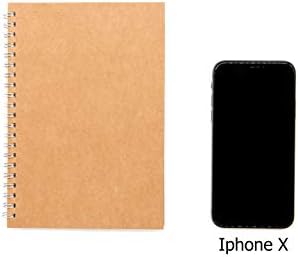 Soft Cover Spiral Notebook Journal 2-Pack, Blank Sketch Book Pad, Wirebound Memo Notepads Diary Notebook Planner with Unlined Paper, 100 Pages/ 50 Sheets, 7.5 inch x 5.1 inch (Brown)