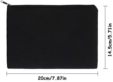 Gejoy 10 Pack Blank Canvas Cosmetic Bags Zipper Pouch DIY,M,Black
