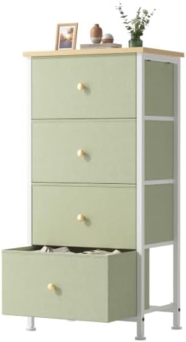 Sweetcrispy Dresser for Bedroom, 4 Drawer Storage Cabinet, Tall Nightstand