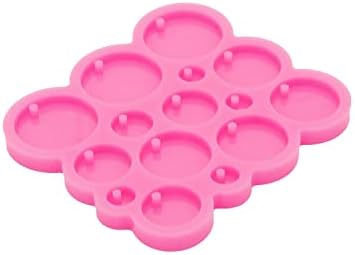 1pc Glossy Circle Diameter 1cm 1.5cm 2cm 2.5cm 3cm Resin Silicone Keychain Molds, Round Epoxy Mold with 10PC Key Ring(DY1303)
