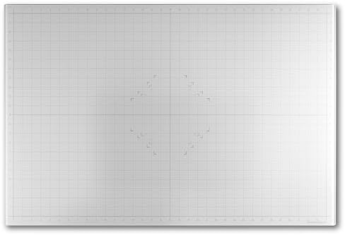 GLASSBOARD STUDIO Glass Craft Mat - Magnetic, Heat & Scratch Resistant - For Crafting, Cutting, Painting, Mixed Media Artwork - Grid Lines, Non-Slip Rubber Feet (True White 24"L x 36"W)