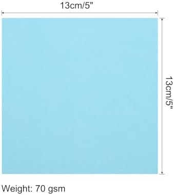 MECCANIXITY 50 Sheet Origami Paper Double Sided Light Blue 5x5 Inch Square Sheet for Art Craft Project, Beginners, Gifts Decor