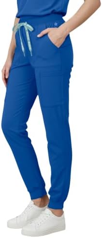 Med Couture Luma Jogger Scrub Pants for Women with Rib Knit Waistband
