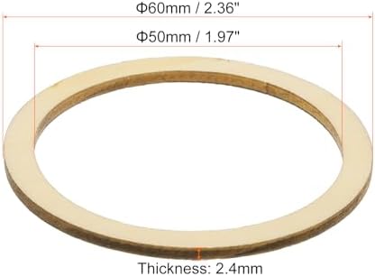 uxcell 20Pcs 60mm(2.4-inch) Natural Wood Rings, Unfinished Wooden Pieces Circle Ornaments Wreath Frame Ring for Home Decor, DIY Crafting