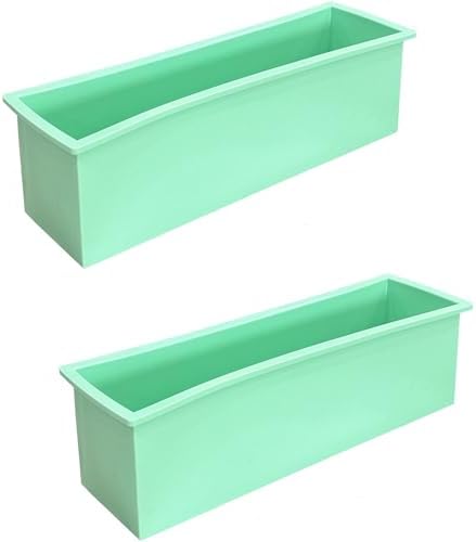 Flexible Rectangular Soap Silicone Mold, Set of 2(Green)