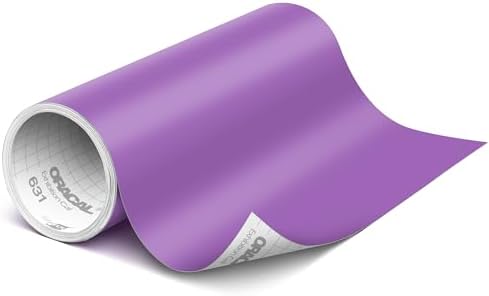 ORACAL 631 Matte Lavender Vinyl Durable Roll Easy to Weed Permanent Adhesive Craft Vinyl for Plotting Machines, Decals & DIY Projects 12” x 15ft + Transfer Tape 12" x 24"