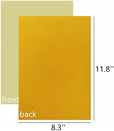 Mesheshe 10PCS Self Adhesive Fabric, DIY Peel and Stick Fabric for Art & Crafts, Drawer/Jewelry Box Felt Liner, A4 Size (8.3" x 11.8", Yellow)