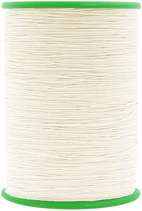 Mandala Crafts 0.6mm Ivory Shirring Elastic Thread for Sewing, 546 Yards