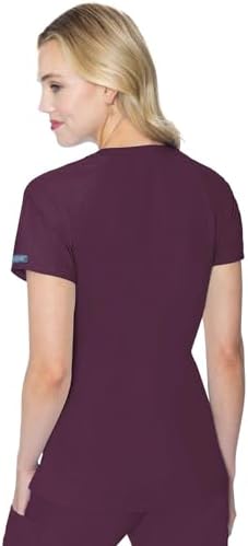 Med Couture Touch Scrub Top for Women Raglan Sleeve 6 Pockets Modern Fit