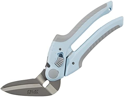 C.JET TOOL 8" Heavy Duty Carpet Cutter, Multipurpose, Professional Soft Grip Stainless Steel (Blue)