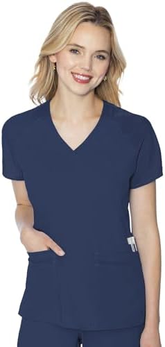 Med Couture Touch Scrub Top for Women Raglan Sleeve 6 Pockets Modern Fit