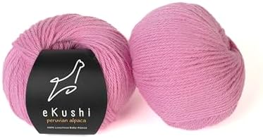 100% Baby Alpaca Yarn for Knitting & Crocheting - Set of 2 Skeins of Premium Yarn DK - Lightweight, Hypoallergenic & Thermal Peru Made - Ideal for Delicate Projects (RE104 - Light Orchid)
