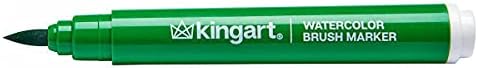 KINGART Brush Tip Watercolor Illustration Markers with Case, 36 Colors, Wide Barrel for Easy Hold, Water-based Non-Toxic Ink, Soft Flexible Tip for Graphic, Sketch, Comic Art, Manga & Lettering