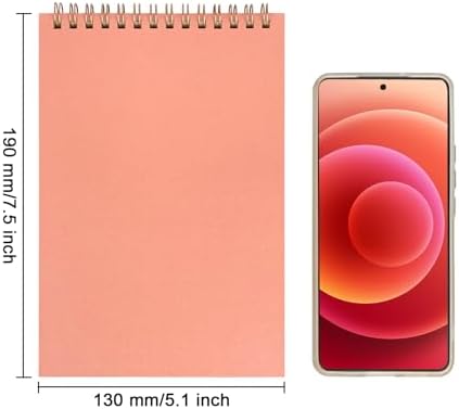 DSTELIN Upright Sketch Coil Notebooks, 2-Pack (Pink & Green), 7.5 x 5.1 Inches, Hardcover with 1150GSM Cardstock, 100 Pages / 50 Sheets, 100GSM Paper