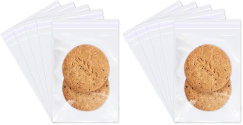 iMailer - 100 Pcs - 3" x 5" Clear Small Cellophane Bags - Self Sealing Cello Plastic Bags for Bakery, Cookies, Photo, Jewelry, Party Favors (Pack of 2)
