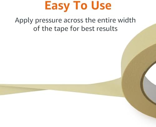 Amazon Basics Masking Tape for Light Duty Applications, Labeling, Easy Removal, Tears by Hand, 0.94" x 180', Beige, 6 Rolls