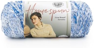 Lion Brand Yarn Homespun Yarn, Soft Bulky Yarn for Knitting, Crocheting, and Crafting, 1 Pack, Delft