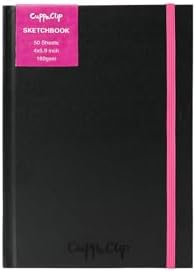 CuppaClip Sketch Book Hardcover Drawing Pad 300GSM Acid-Free Paper Spiral Bound Sketchbook 50 Sheets/100 Pages Art Supplies (Hardcover, 4x5.9in)