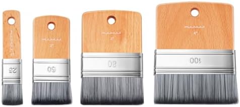 4pcs Flat Paddle Paint Brush Set, Fuumuui Scale Brushes, Large Paint Brush, Wide Flat Paint Brushes with Short Handle for Oil and Acrylic Paints(1'', 2'', 3'', 4'')