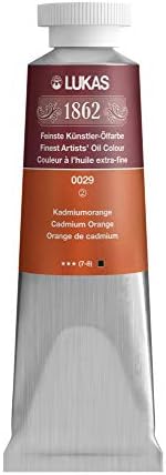 Lukas 1862 Professional German Oil Paint, Cadmium Orange 37 mL - w/Beeswax & Non-Yellowing Sunflower Oil, Short Drying Time, Smooth, Outstanding Lightfastness