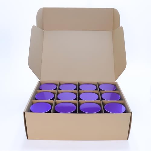 HOMAMAMOON 24 Pack 8oz Purple Candle Tins for Making Candles - Bulk Metal Candle Containers with Lids. Empty Round Candle Jars for DIY & Travel. Shatterproof & Sturdy Vessels for Small Business.