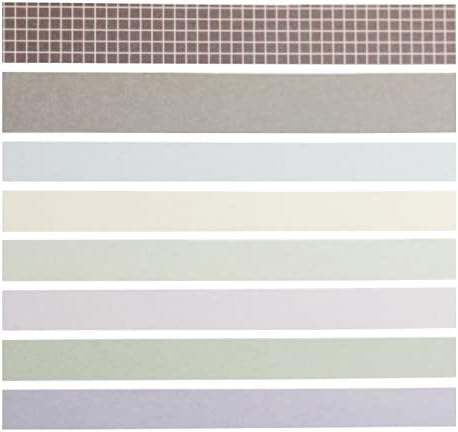 YUBBAEX 8 Rolls Basic Washi Tape Set Solid Color Grid Masking Decorative Tapes for Arts, DIY Crafts, Journals, Planners, Scrapbooking, Wrapping (Milk Tea)
