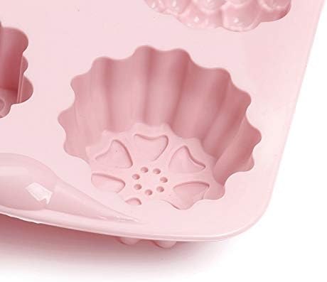Craftdady Silicone Soap Mold 4 Cavities Flower Moulds Trays, 2 Pack for Handmade Craft Biscuit Candy Chocolate Fondant Jelly