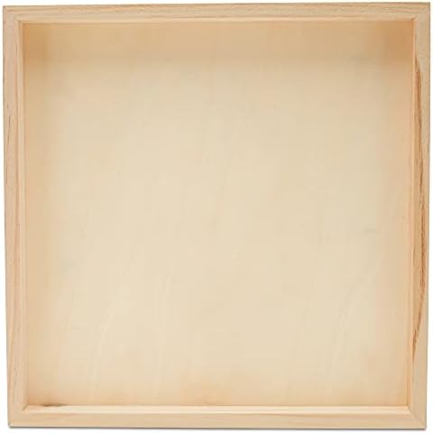 Wood Canvas Panel Cradled 12 x 12 inch, Pack of 3 Blank Framed Wood Signs for Painting, Shadow Box, & Tray Crafts, by Woodpeckers