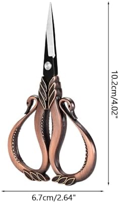 Swan Embroidery Scissors, Stainless Steel Craft Scissors Lightweight Vintage Scissor for Needlework, Sewing Thread Cutting