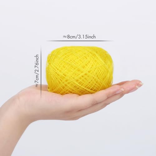 NICEEC 2 Skeins Polyester Plastic Yarn Hand-Knitted Yarn-9#Yellow