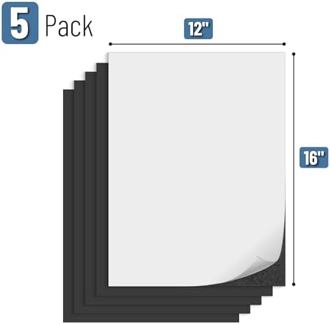 Mr. Pen- Adhesive Magnetic Sheets, 12" x 16", 5 Pack, Cuttable Magnets Flexible Magnet Sheets with Adhesive for Crafts Photos, Classroom Decorations, Easy Peel and Stickers for Planning