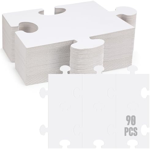 60 Pcs Blank Puzzle Pieces White 8 x 9 Inch DIY Crafts Kids Adult