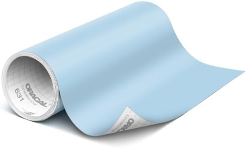 ORACAL 631 Matte Powder Blue Vinyl Durable Roll Easy to Weed Permanent Adhesive Craft Vinyl for Plotting Machines, Decals & DIY Projects 12” x 15ft + Transfer Tape 12" x 24"