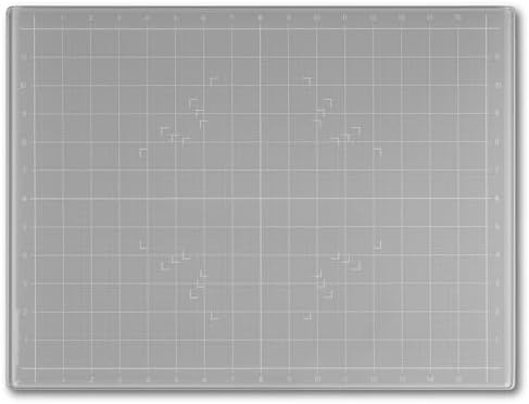 GLASSBOARD STUDIO Glass Craft Mat - Magnetic, Heat & Scratch Resistant - For Crafting, Cutting, Painting, Mixed Media Artwork - Grid Lines, Non-Slip Rubber Feet (Gray 13.5"L x 18"W)