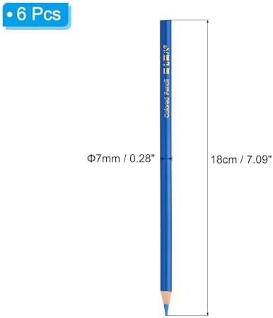 PATIKIL Medium Blue Colored Pencils Set,6 Pcs Oil Color Pencils Wooden Coloring Drawing Pencil for Artists Art Painting