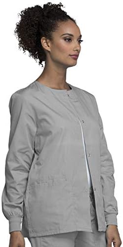 Cherokee WW Originals Scrubs Jacket for Women Snap Front 3 Pockets