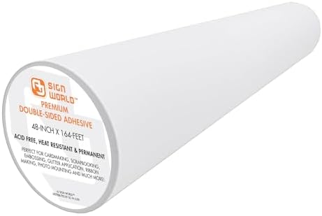 Best 48" Ultra-Thin Permanent Double-Sided Tape for Arts, Crafts, Die Cutting, Photography, Scrapbooking, Tear-by-Hand, Documents, All Purpose (48-Inch by 55 Yards)