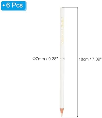 PATIKIL White Colored Pencils Set,6 Pcs Oil Color Pencils Wooden Coloring Drawing Pencil for Artists Art Painting