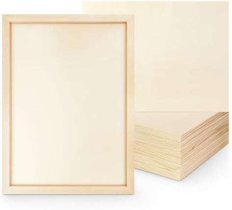 8 Pack Wood Canvas 10x14 Inch Wood Panels Smooth& Textured Pine Wood Boards for Oil Watercolor Art DIY Cratfs by Artists & Hobbyists