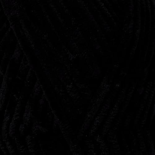 Velvet Lux Chenille Yarn for Crocheting and Knitting, 2 Pack Bulk Chunky Yarn, Super Soft Velvet Yarn for Amigurumi, Baby Blankets & Home Decor — 100g/120yds per Skein (Black)