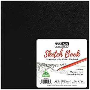 Pro Art Premium Sketch Book 7"x7" 110 Sheets, 70#, Hard Cover, Sketch Book, Sketchbook, Drawing Pad, Drawing Paper, Art Book, Paper, Sketchbook for