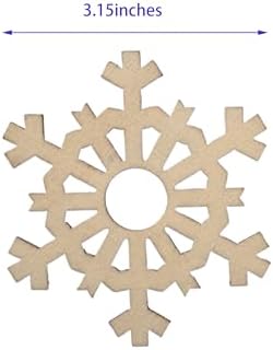 60PCS Unfinished Blank Wooden Christmas Snowflake Cutouts Craft for Kids | suit for Children's Painting DIY Room Decoration Gift Giving Surprise (Christmas Snowflake)