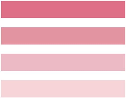 YUBBAEX Natural Color Washi Tape Set 4 Rolls Decorative Tapes for Arts, DIY Crafts, Journals, Planners, Scrapbooking, Wrapping -Neutral Color- (2-Pink)