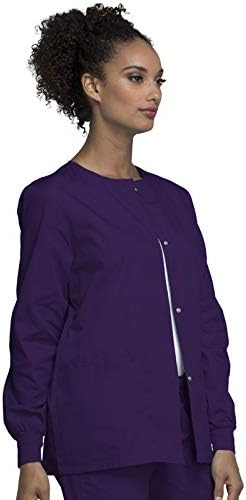 Cherokee WW Originals Scrubs Jacket for Women Snap Front 3 Pockets