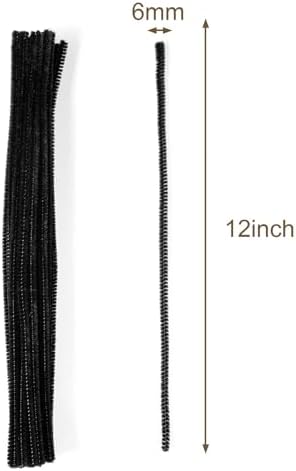 Caydo 200 Pieces Black Pipe Cleaners Craft for DIY
